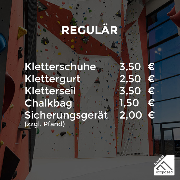 eXXpozed climbing Verleihpreise